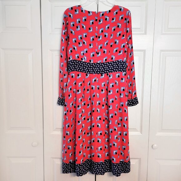 Boden "Daisy" Mixed Print Dress in Peony Geo 8 LONG - Picture 3 of 5